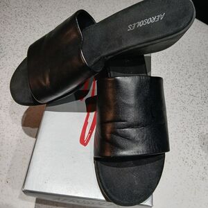 Aerosoles Black Slide Sandals